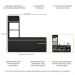 Armário de Cozinha Compacta 212cm com Rodapé Veneza Multimóveis V2113 Preto/Dourado