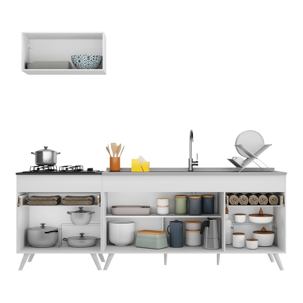 Armário de Cozinha Compacta 220cm Veneza Multimóveis V2074 Branco