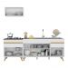 Armário de Cozinha Compacta 220cm Veneza Multimóveis V2074 Branco/Dourado