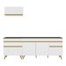 Armário de Cozinha Compacta 220cm Veneza Multimóveis V2074 Branco/Dourado