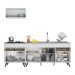 Armário de Cozinha Compacta 220cm Veneza Multimóveis V2074 Branco/Preto