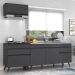 Armário de Cozinha Compacta 220cm Veneza Multimóveis V2074 Preto