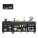 Armário de Cozinha Compacta 220cm Veneza Multimóveis V2074 Preto