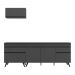Armário de Cozinha Compacta 220cm Veneza Multimóveis V2074 Preto