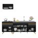 Armário de Cozinha Compacta 220cm Veneza Multimóveis V2074 Preto/Dourado
