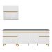 Armário de Cozinha Compacta 220cm Veneza Multimóveis V2075 Branco/Dourado