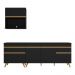 Armário de Cozinha Compacta 220cm Veneza Multimóveis V2075 Preto/Dourado
