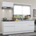 Armário de Cozinha Compacta 220cm com Rodapé Veneza Multimóveis V2109 Branco