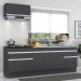 Armário de Cozinha Compacta 220cm com Rodapé Veneza Multimóveis V2109 Preto/Branco