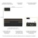 Armário de Cozinha Compacta 220cm com Rodapé Veneza Multimóveis V2109 Preto/Dourado