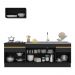 Armário de Cozinha Compacta 220cm com Rodapé Veneza Multimóveis V2109 Preto/Dourado
