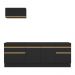 Armário de Cozinha Compacta 220cm com Rodapé Veneza Multimóveis V2109 Preto/Dourado
