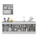 Armário de Cozinha Compacta 220cm com Rodapé Veneza Multimóveis V2110 Branco
