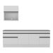 Armário de Cozinha Compacta 220cm com Rodapé Veneza Multimóveis V2110 Branco/Preto