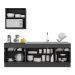 Armário de Cozinha Compacta 220cm com Rodapé Veneza Multimóveis V2110 Preto