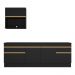 Armário de Cozinha Compacta 220cm com Rodapé Veneza Multimóveis V2110 Preto/Dourado
