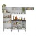 Armário de Cozinha Compacta 228cm com Balcão Multimóveis MP2933 Branco/Lacca Fumê