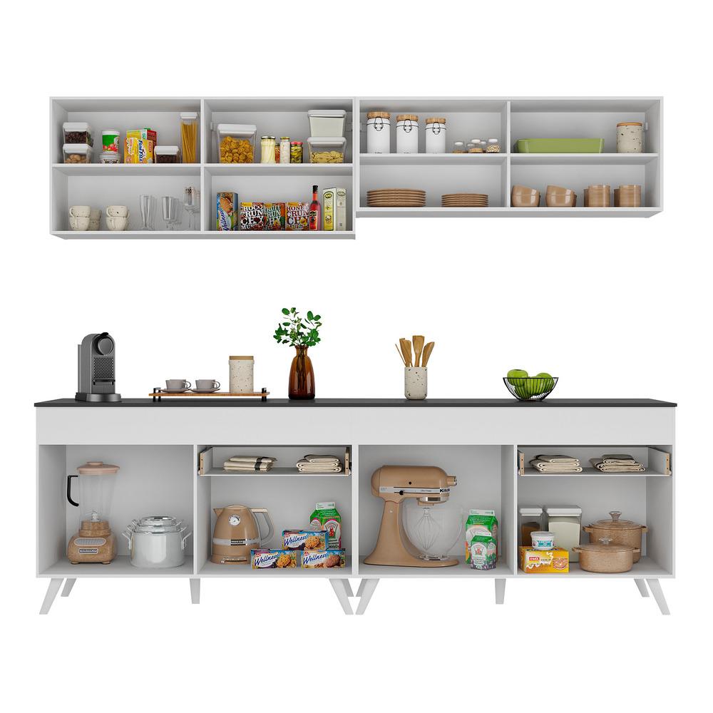 Armário de Cozinha Compacta 240cm Veneza Multimóveis V3696 Branco