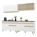 Armário de Cozinha Compacta 240cm Veneza Multimóveis V3696 Branco/Dourado