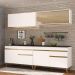 Armário de Cozinha Compacta 240cm Veneza Multimóveis V3696 Branco/Dourado