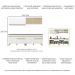 Armário de Cozinha Compacta 240cm Veneza Multimóveis V3696 Branco/Dourado