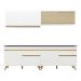 Armário de Cozinha Compacta 240cm Veneza Multimóveis V3696 Branco/Dourado