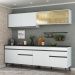 Armário de Cozinha Compacta 240cm Veneza Multimóveis V3696 Branco/Preto