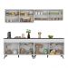 Armário de Cozinha Compacta 240cm Veneza Multimóveis V3696 Branco/Preto