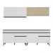 Armário de Cozinha Compacta 240cm Veneza Multimóveis V3696 Branco/Preto