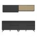Armário de Cozinha Compacta 240cm Veneza Multimóveis V3696 Preto