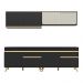 Armário de Cozinha Compacta 240cm Veneza Multimóveis V3696 Preto/Dourado