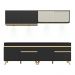 Armário de Cozinha Compacta 240cm com Leds Veneza Up Multimóveis V2021 Preto/Dourado