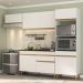 Armário de Cozinha Compacta 252cm Veneza Multimóveis V3690 Branco/Dourado