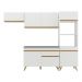 Armário de Cozinha Compacta 252cm Veneza Multimóveis V3690 Branco/Dourado