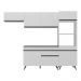 Armário de Cozinha Compacta 252cm Veneza Multimóveis V3690 Branco/Preto