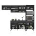 Armário de Cozinha Compacta 252cm Veneza Multimóveis V3690 Preto