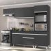 Armário de Cozinha Compacta 252cm Veneza Multimóveis V3690 Preto/Branco