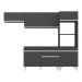 Armário de Cozinha Compacta 252cm Veneza Multimóveis V3690 Preto/Branco