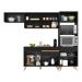 Armário de Cozinha Compacta 252cm Veneza Multimóveis V3690 Preto/Dourado