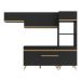Armário de Cozinha Compacta 252cm Veneza Multimóveis V3690 Preto/Dourado