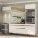 Armário de Cozinha Compacta 252cm Veneza Multimóveis V3691 Branco/Dourado
