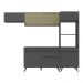 Armário de Cozinha Compacta 252cm Veneza Multimóveis V3691 Preto