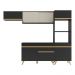 Armário de Cozinha Compacta 252cm Veneza Multimóveis V3691 Preto/Dourado
