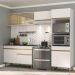 Armário de Cozinha Compacta 252cm Veneza Multimóveis V3692 Branco/Dourado