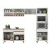 Armário de Cozinha Compacta 252cm Veneza Multimóveis V3692 Branco/Dourado