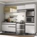 Armário de Cozinha Compacta 252cm Veneza Multimóveis V3692 Branco/Preto