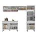 Armário de Cozinha Compacta 252cm Veneza Multimóveis V3692 Branco/Preto