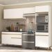 Armário de Cozinha Compacta 252cm Veneza Multimóveis V3693 Branco/Dourado