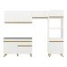 Armário de Cozinha Compacta 252cm Veneza Multimóveis V3693 Branco/Dourado