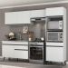 Armário de Cozinha Compacta 252cm Veneza Multimóveis V3693 Branco/Preto